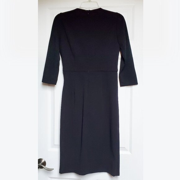 London Times Petite Puff-Sleeve Midi Dress Black 6P - Picture 6 of 8